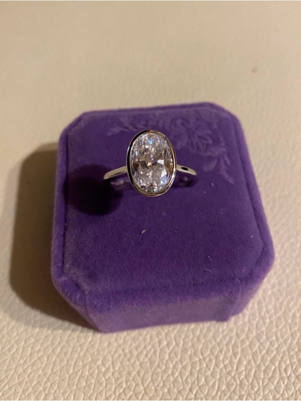 Old Mind 3CT Crashed Ice Oval Cut 5A CZ 925 Sterling Silver Ring